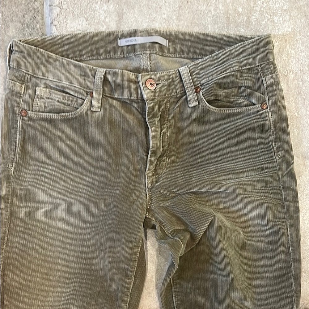 Vince Vintage Corduroy Pants in Olive Green